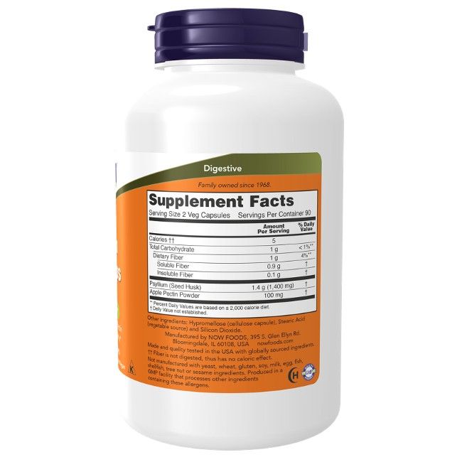 Flacone bianco con tappo blu. Etichetta con informazioni nutrizionali e ingredienti. "Digestive" e "Supplement Facts" visibili.
