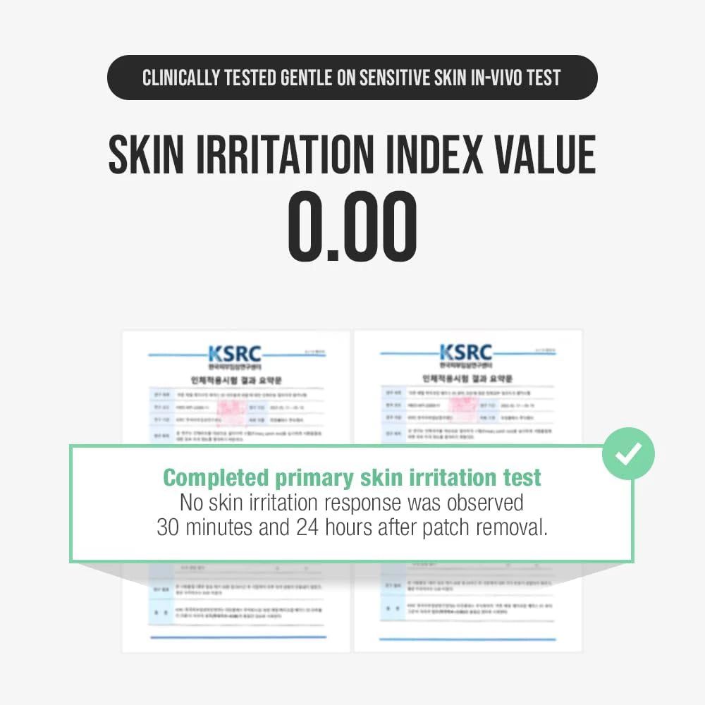 Valore dell'indice di irritazione cutanea 0.00. Clinicamente testato su pelle sensibile. Certificati con risultati dei test.