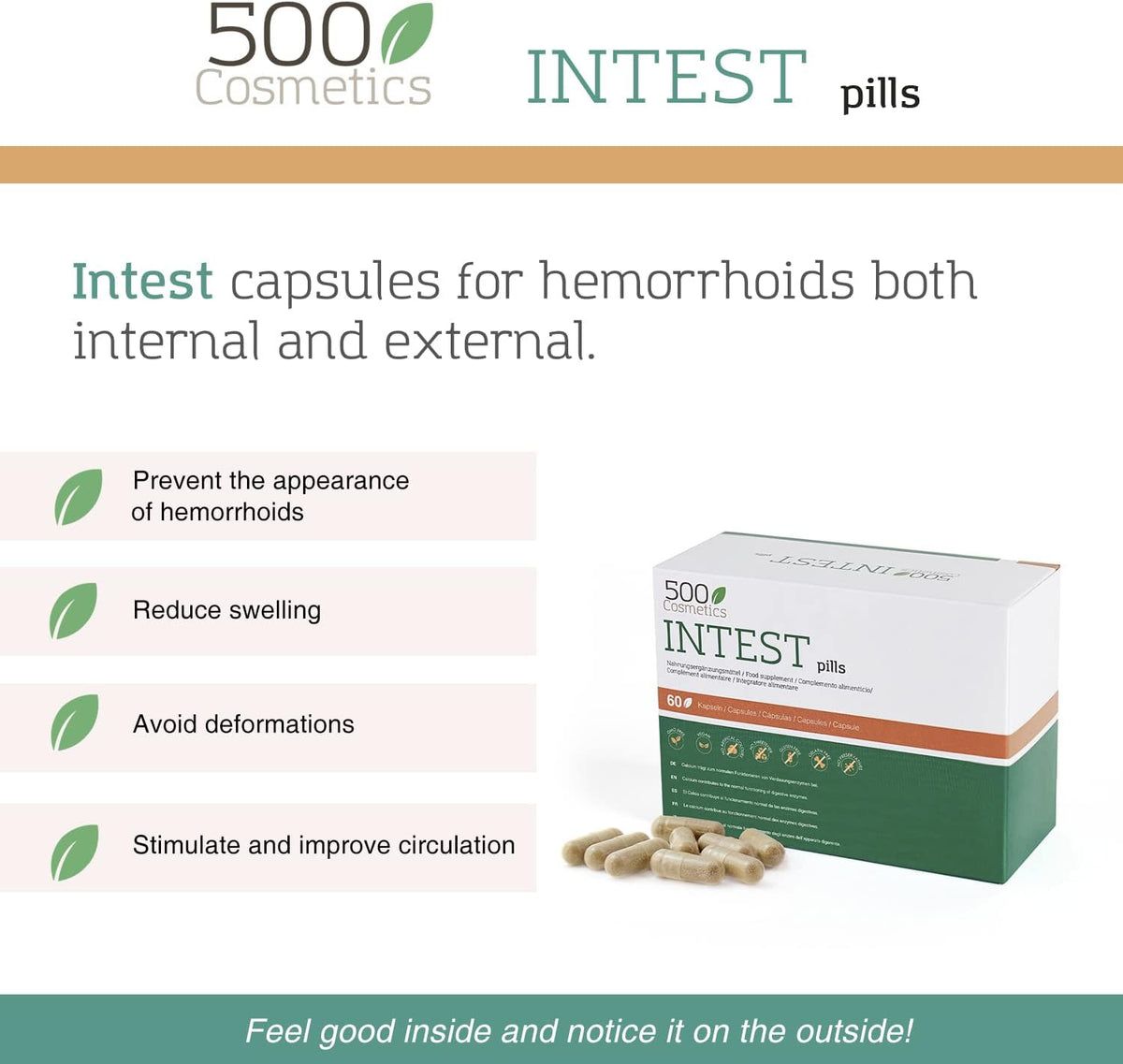 500Cosmetics Intest Capsule per benessere intestinale