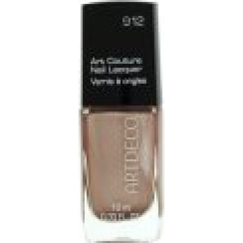 Flacone di smalto per unghie, Artdeco Art Couture Nail Lacquer. Tonalità 912. Tappo nero, flacone trasparente.