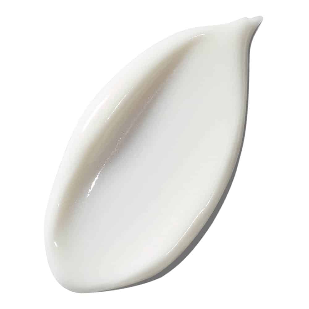 Macchia cremosa bianca. Forma: ovale, con estremità appuntita. Superficie liscia.