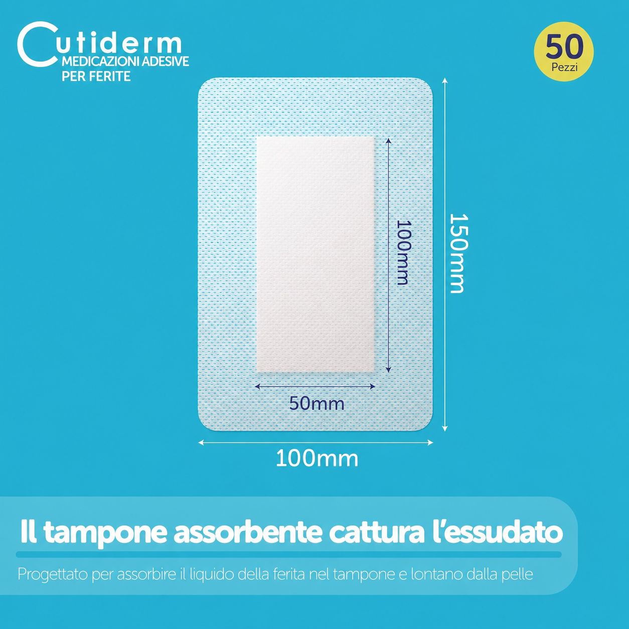 Compresse autoadesive per ferite 10 x 15 cm Cutiderm