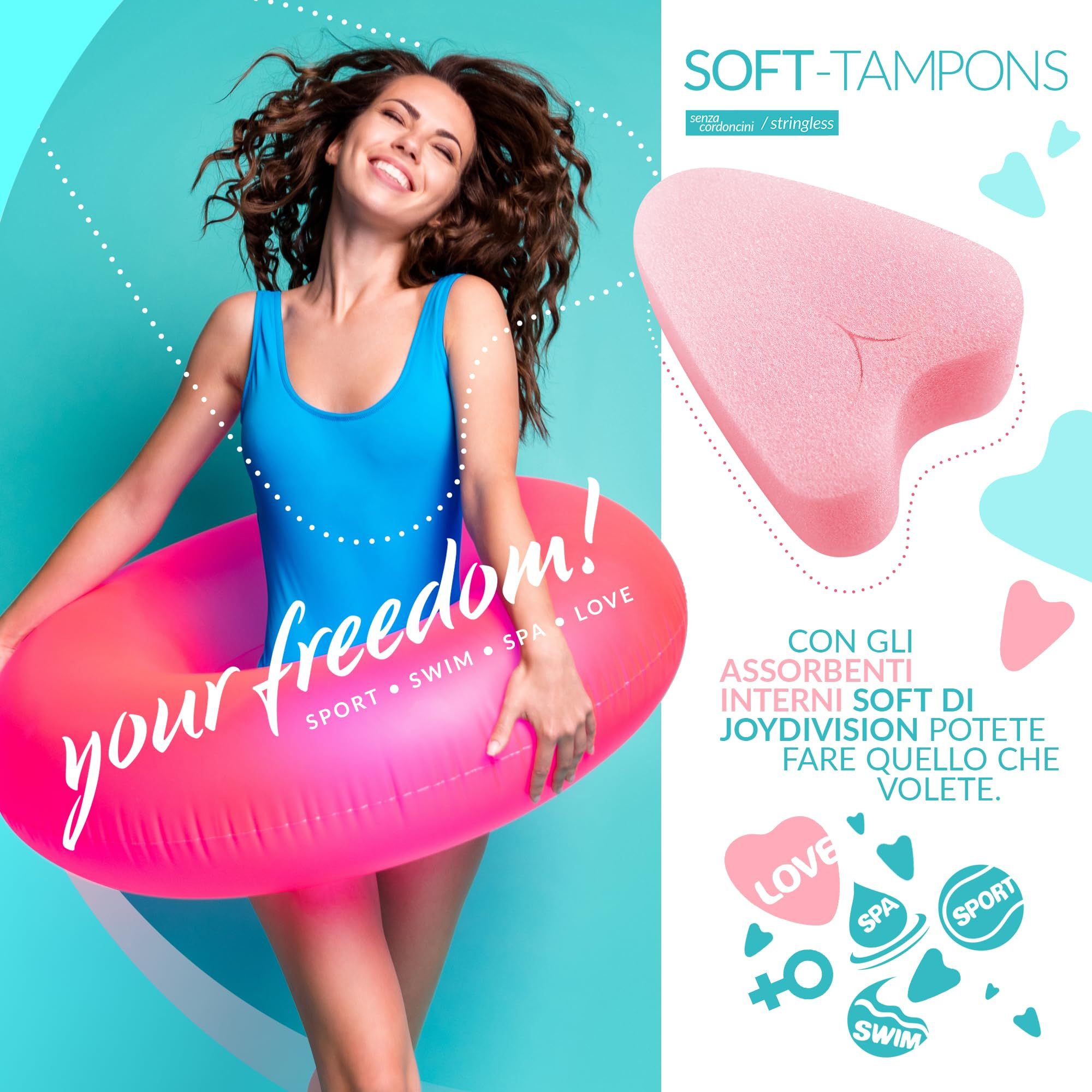 Confezione con due Soft Tampon Normal rosa, senza filo.