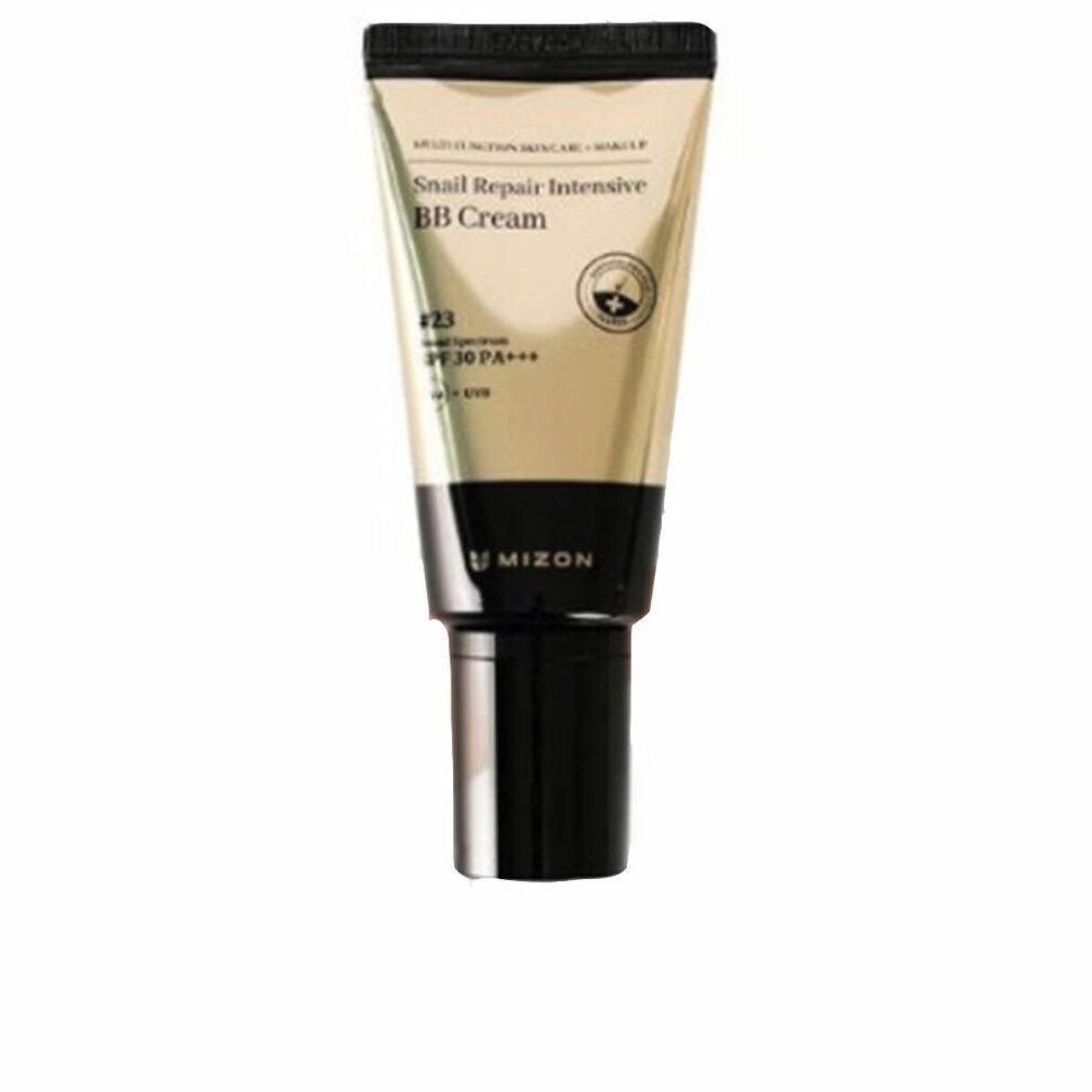 Tubo di crema con tappo nero. Scritta: Snail Repair Intensive BB Cream #23. Marchio Mizon.