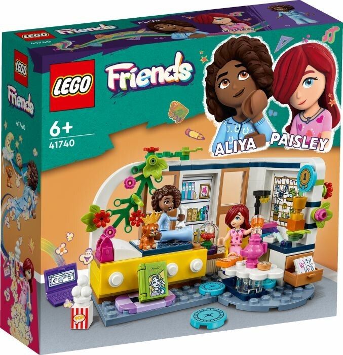 LEGO Friends 41740 La Cameretta di Aliya, Set Camera da Letto per Pigiama Party, Giochi per Bambini