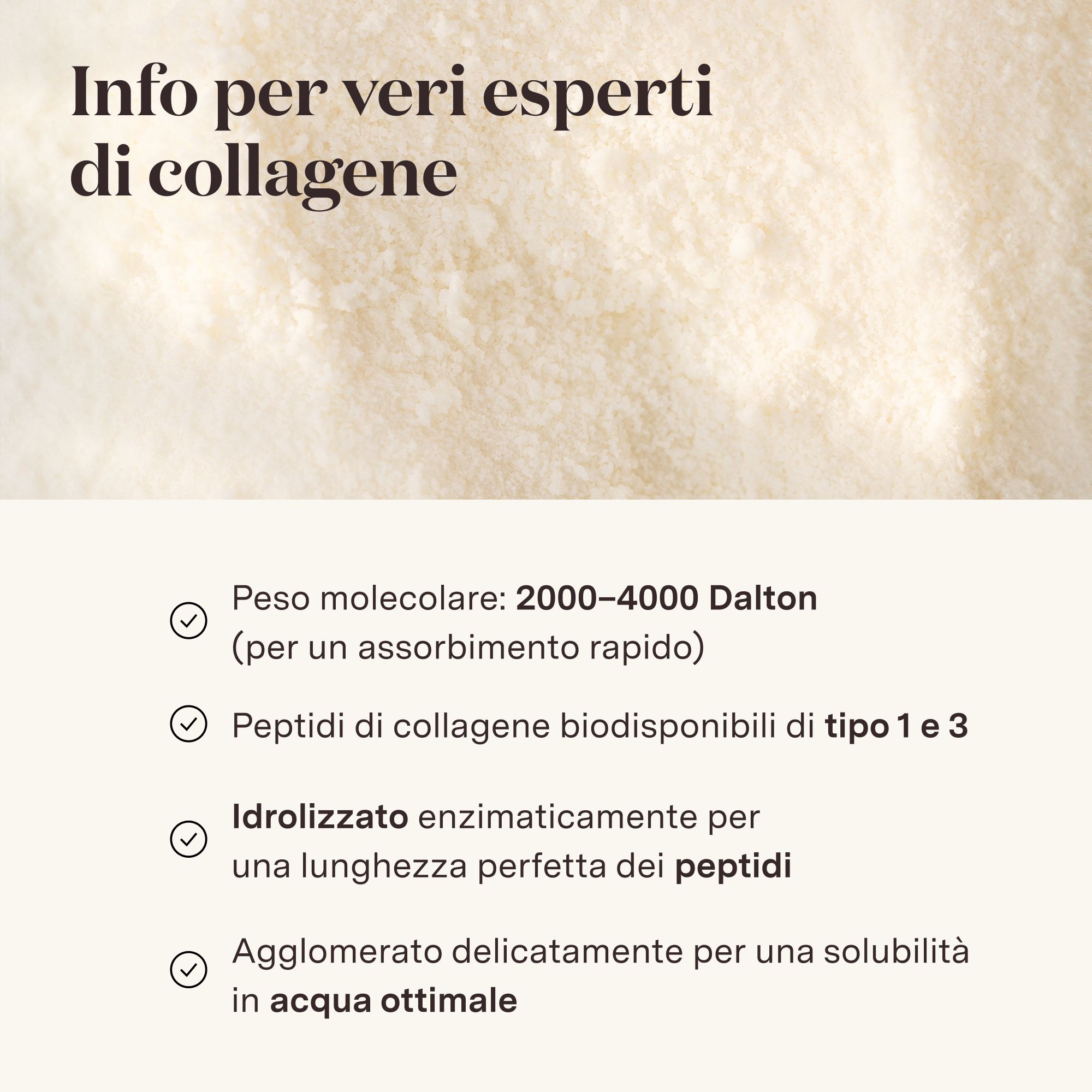 Informazioni per esperti su Glow25 Collagen Powder. Testo con dettagli.
