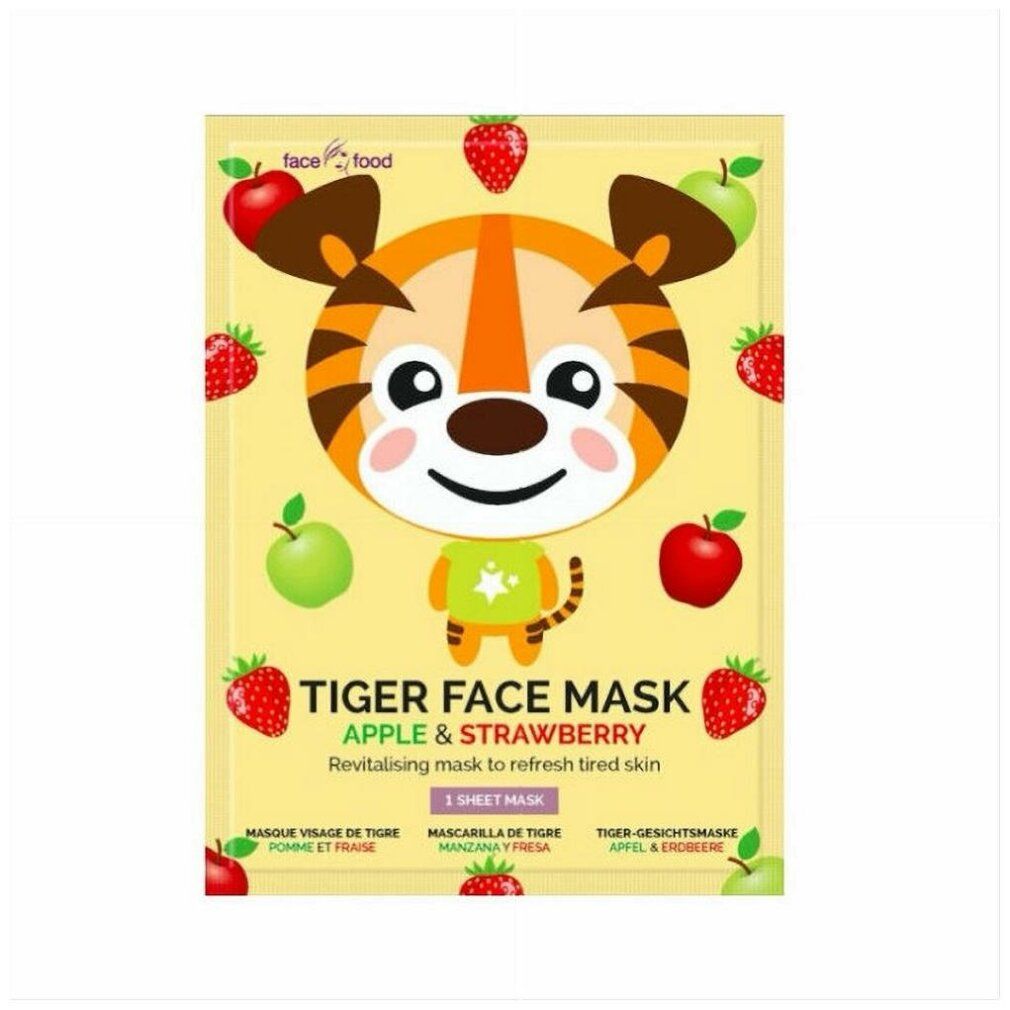 Maschera per il viso in tessuto - Tigre di mela e fragola