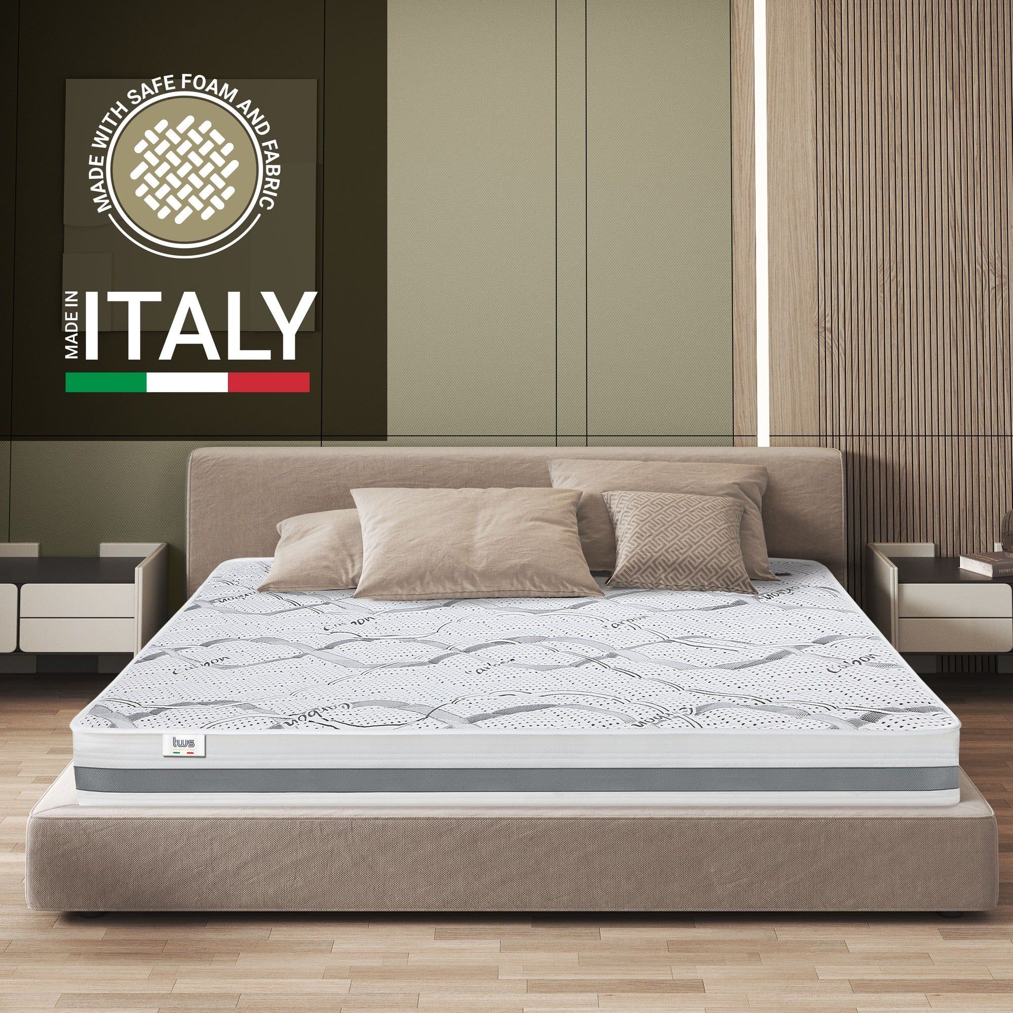 The White Stone Materasso Singolo 80x195 cm a Media Rigidita' | Altezza 20 cm