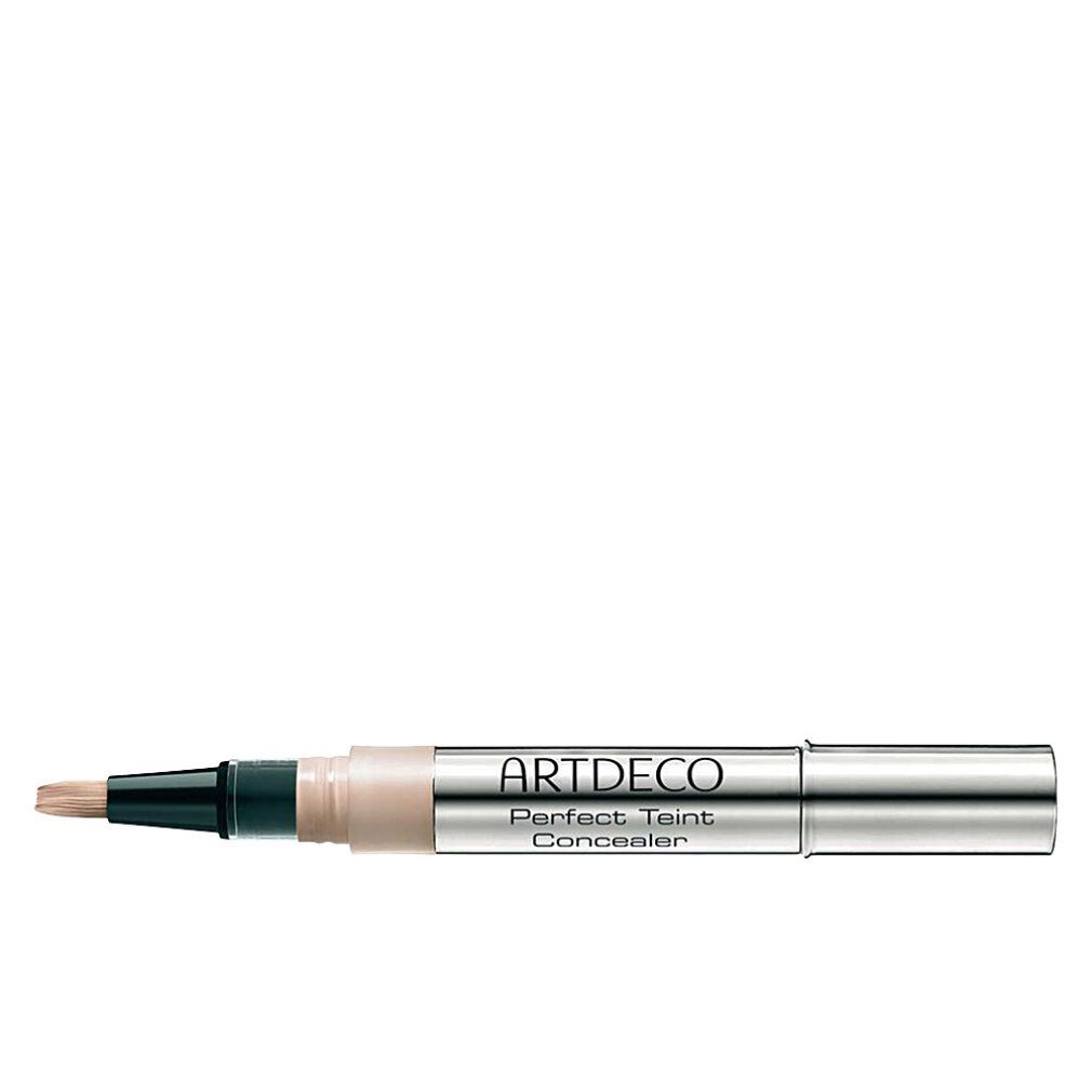 Artdeco Perfect Teint Concealer, tubo argentato, punta con prodotto.