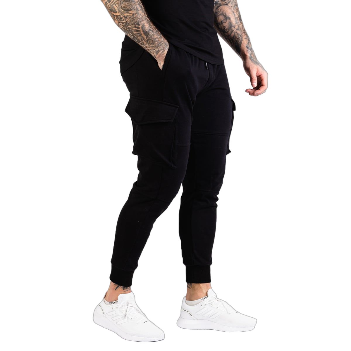 GymBeam Pantaloni uomo TRN slim con tasche Black