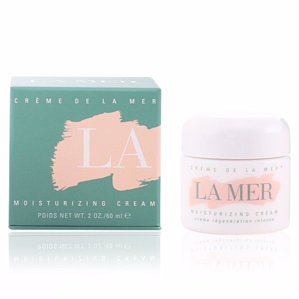 Vasetto di crema e scatola. Scatola: Crème de La Mer, La Mer, Moisturizing Cream. Vasetto: Crème de La Mer, La Mer, Moisturizing Cream, Crème régénération intense.