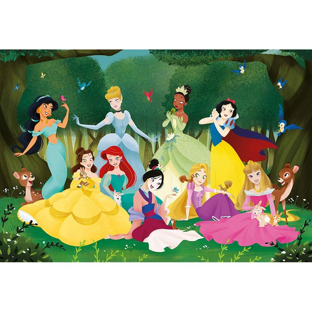 Puzzle Clementoni, Disney Princess, 24 pezzi. Immagine di principesse in una foresta. Maxi Play for Future.