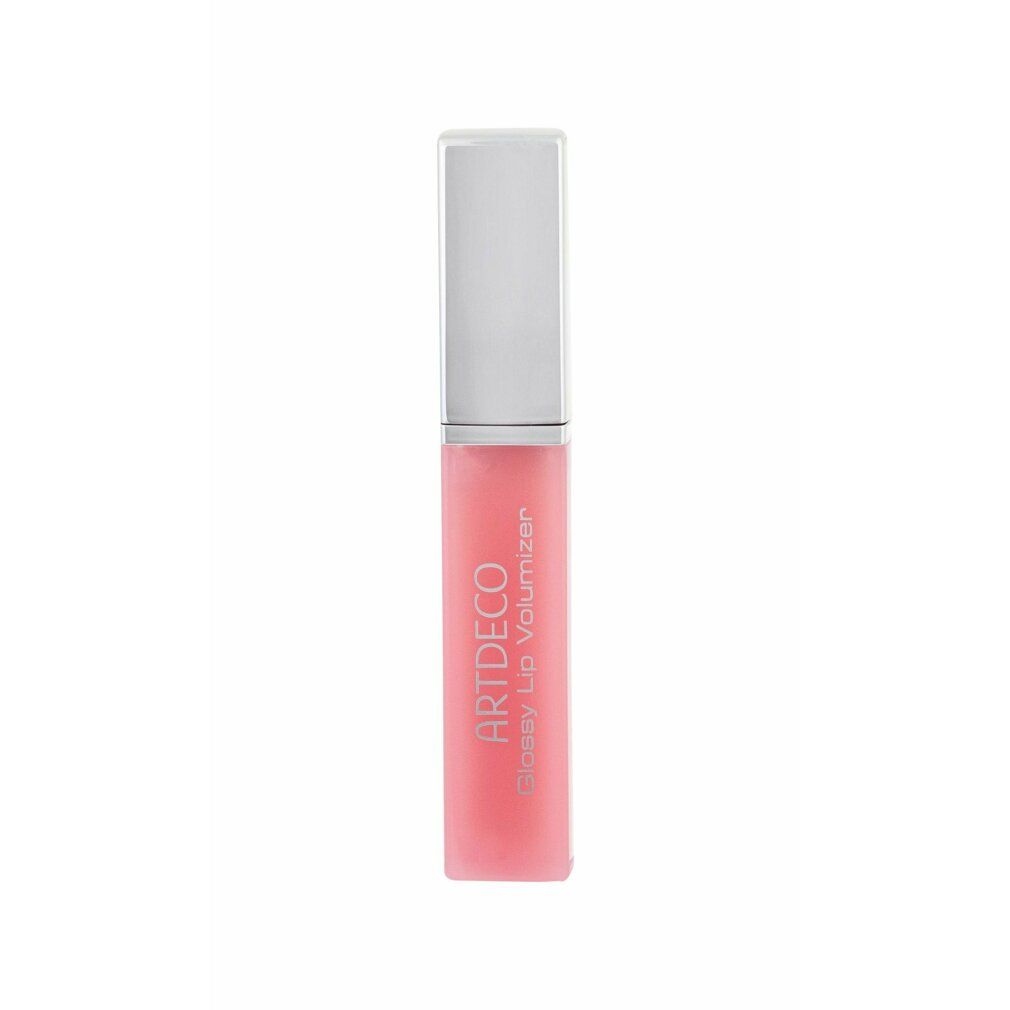 Artdeco Glossy Lip Volumizer, contenitore rosa con tappo argento. Prodotto in posizione verticale.