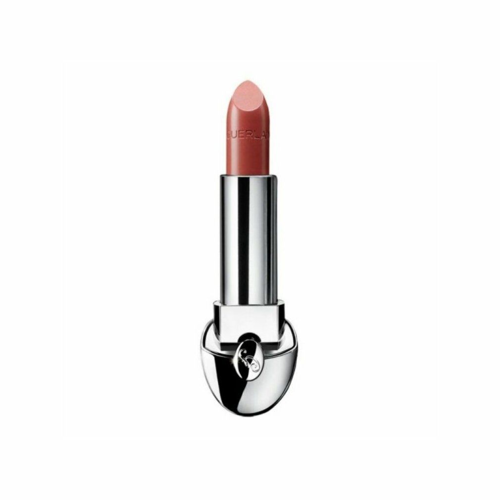Rossetto beige in un astuccio argentato. Il rossetto è aperto.