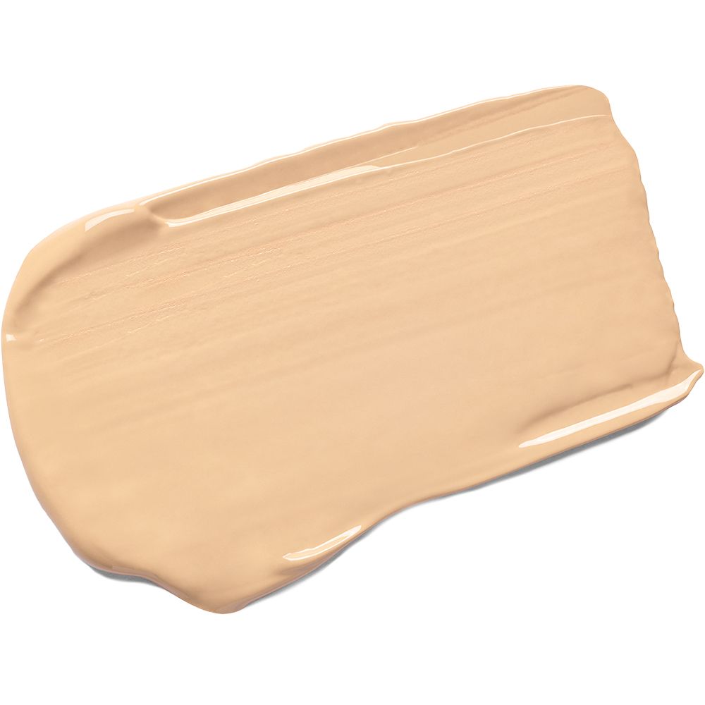 Striscio di crema colorata chiara. Texture lucida. Su sfondo bianco.