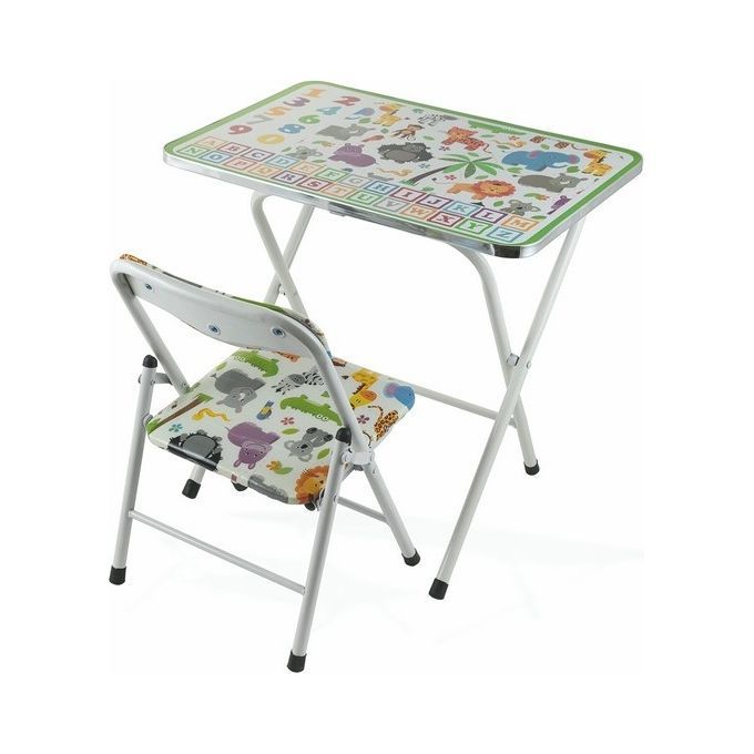Galileo Set Bimbo Tavolo+Sedia Bimbo Sfondo Verde Jungla