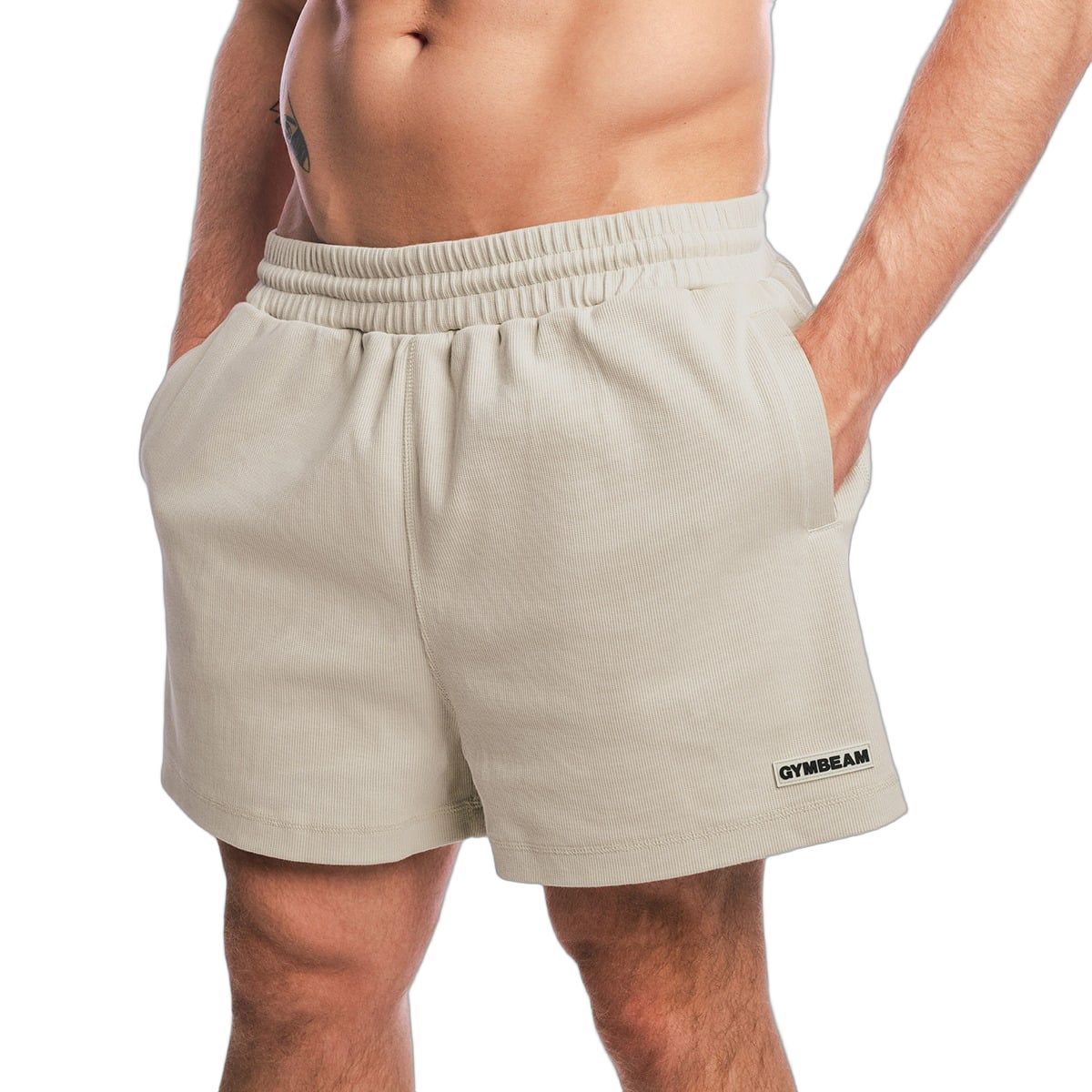 GymBeam Pantaloncini uomo oversize Aura grigio