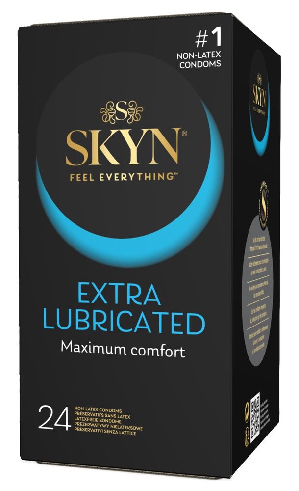 Confezione di preservativi SKYN Extra Lubricated, 24 pezzi, preservativi senza lattice N.1.