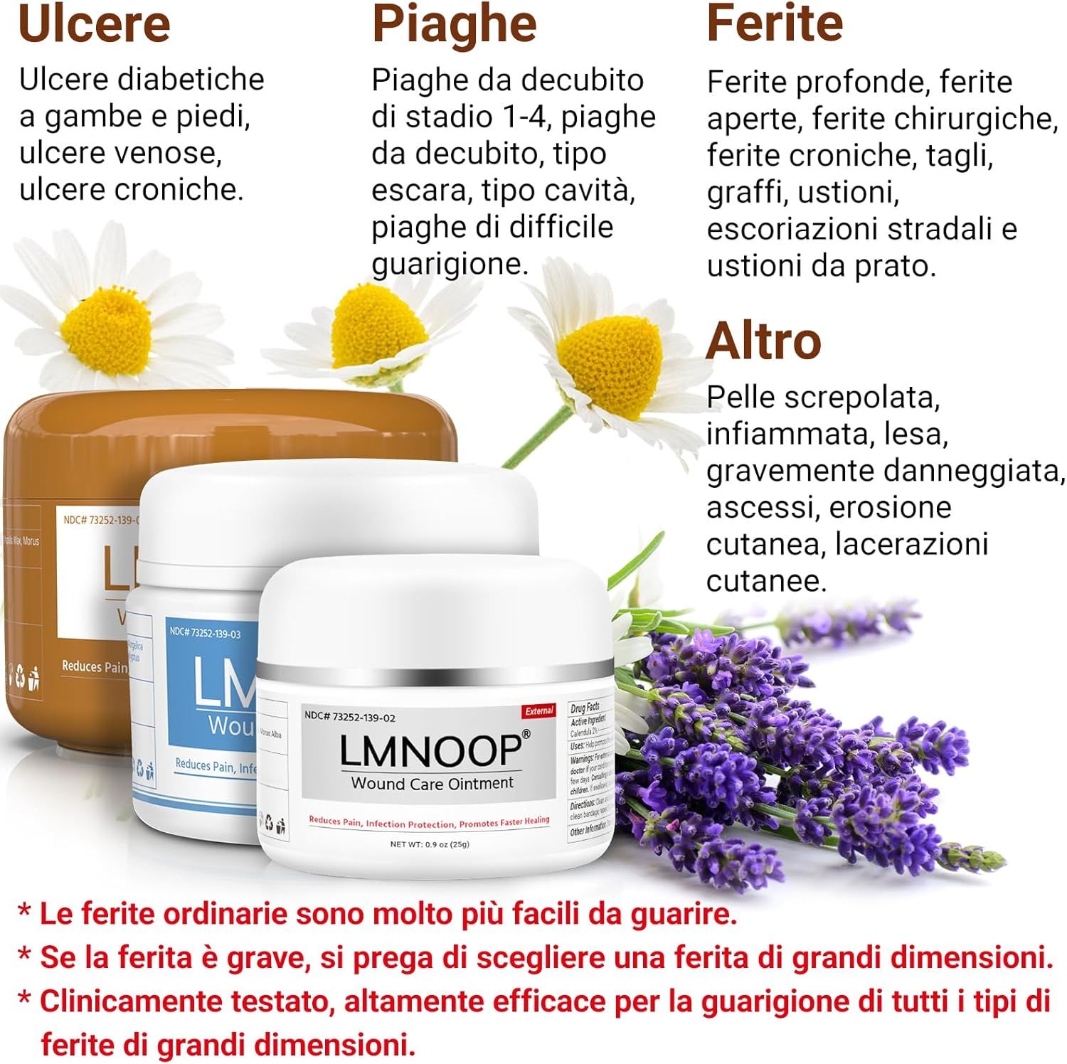 LMNOOP crema per piaghe da decubito e unguento per la cura della pelle