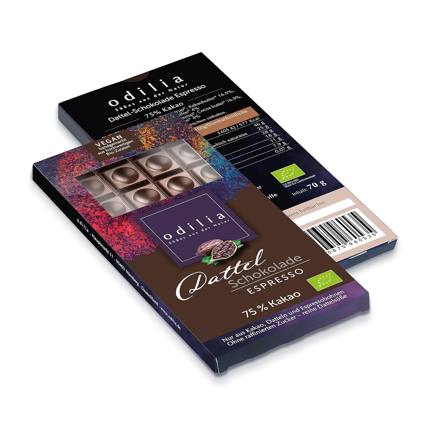 odilia Cioccolato biologico ai datteri con espresso