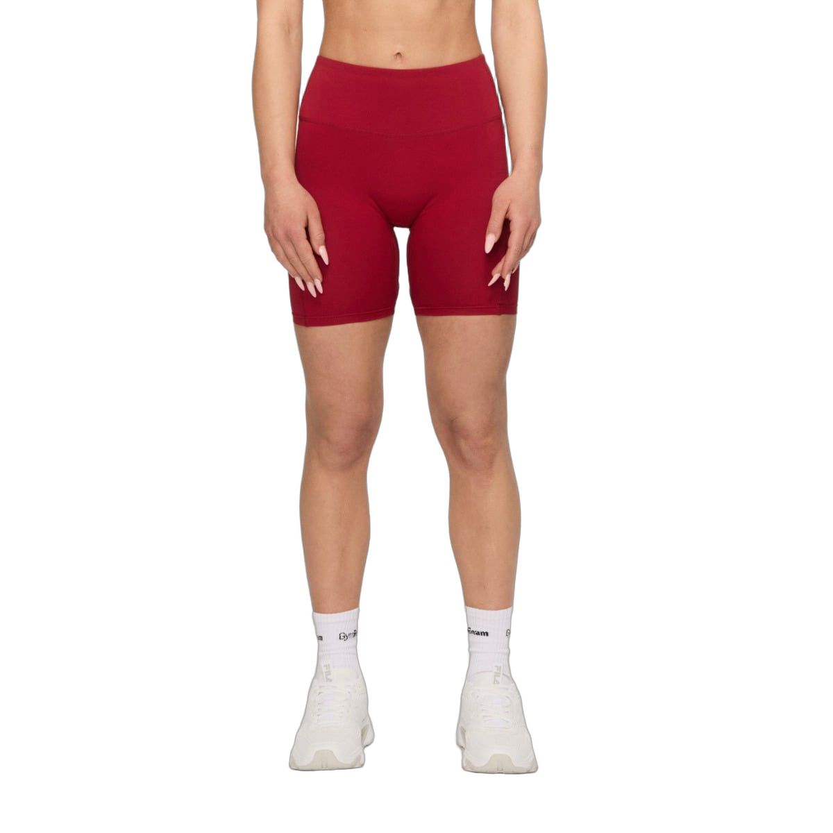 GymBeam Pantaloncini donna slim a vita alta Varsity Red