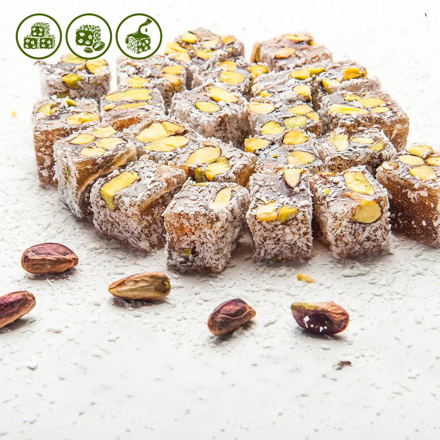 WeNatur Lokum al cocco con pistacchi di Antep