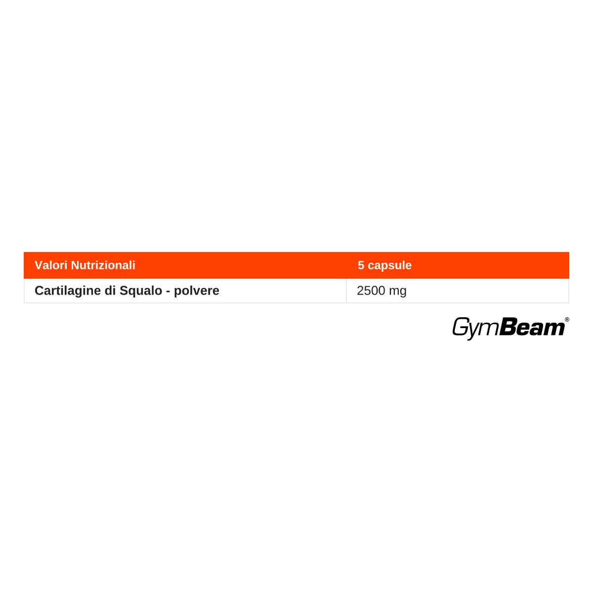 GymBeam Cartilagine di Squalo integratore monoingrediente in capsule