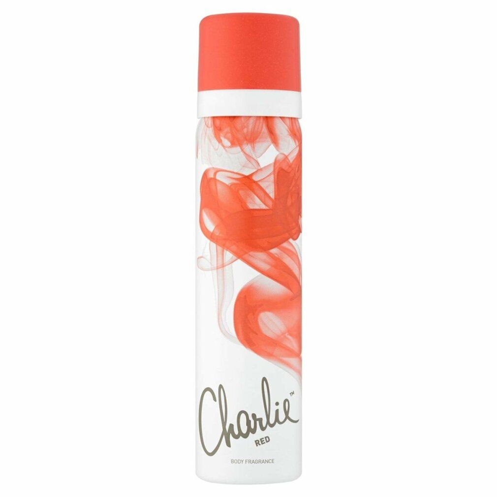 Bomboletta spray rossa e bianca con scritta "Charlie Red". Effetto fumo rosso.