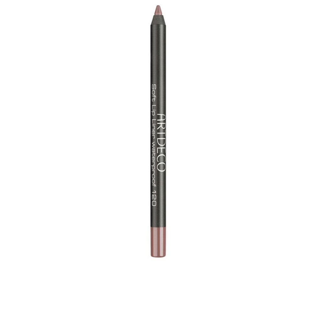 Artdeco Soft Lip Liner Waterproof 120. Matita labbra con corpo nero. Punta e base rosa.