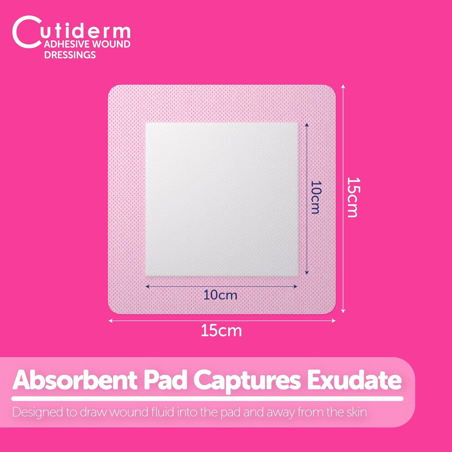 Bendaggio autoadesivo per ferite 15 x 15 cm Cutiderm