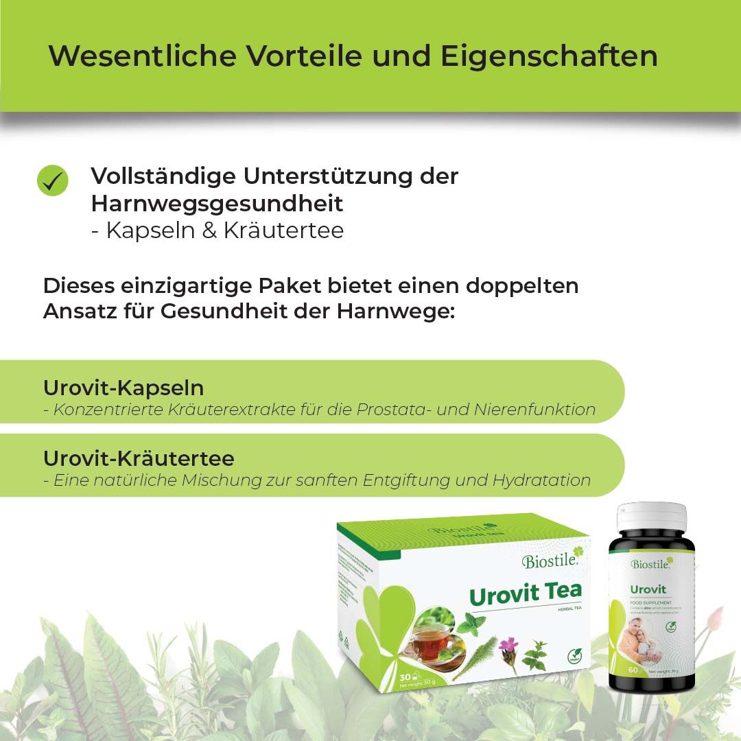 Capsule e tè Biostile Urovit: benefici e ingredienti.
