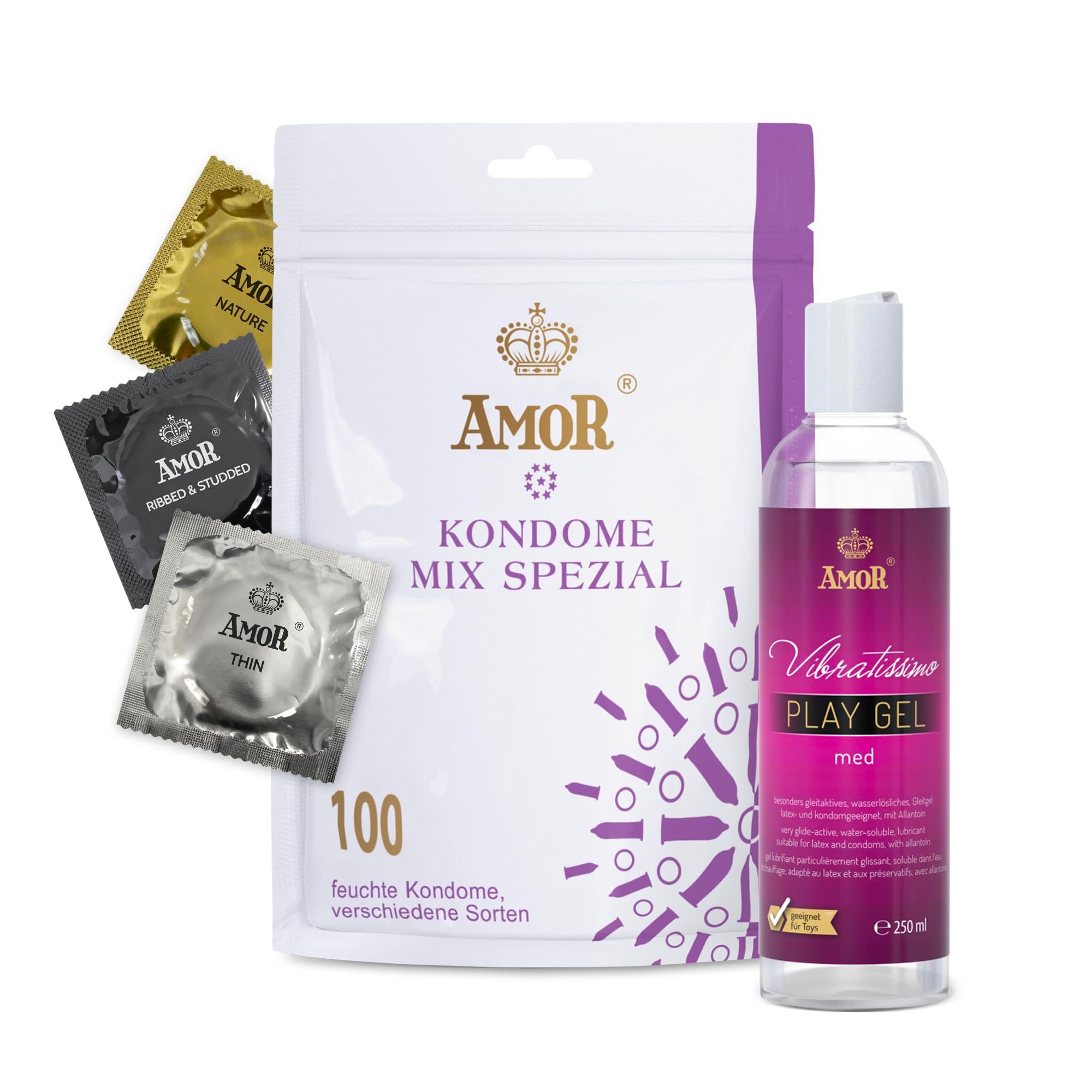 AMOR Mix Special Preservativi + PlayGel Natural Set
