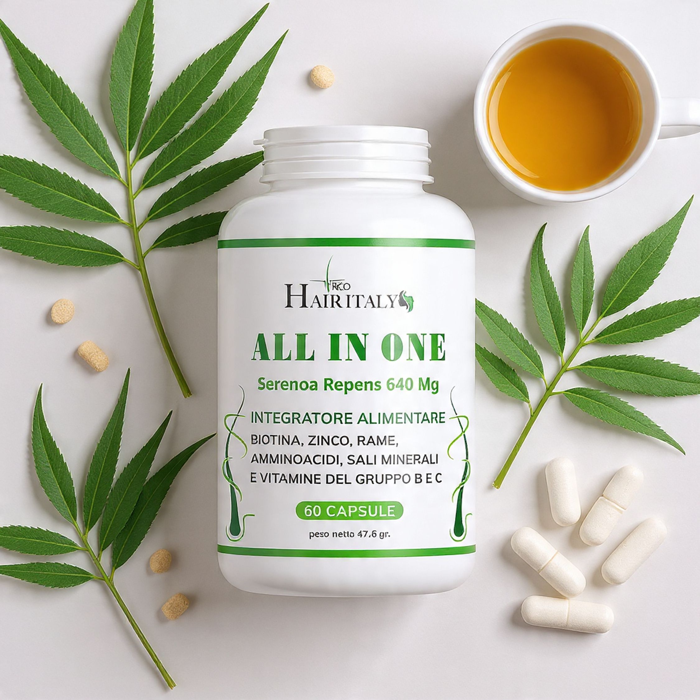 TRICO HAIR ITALY ALL IN ONE Integratore antiDHT Multivitaminico con Serenoa Repens