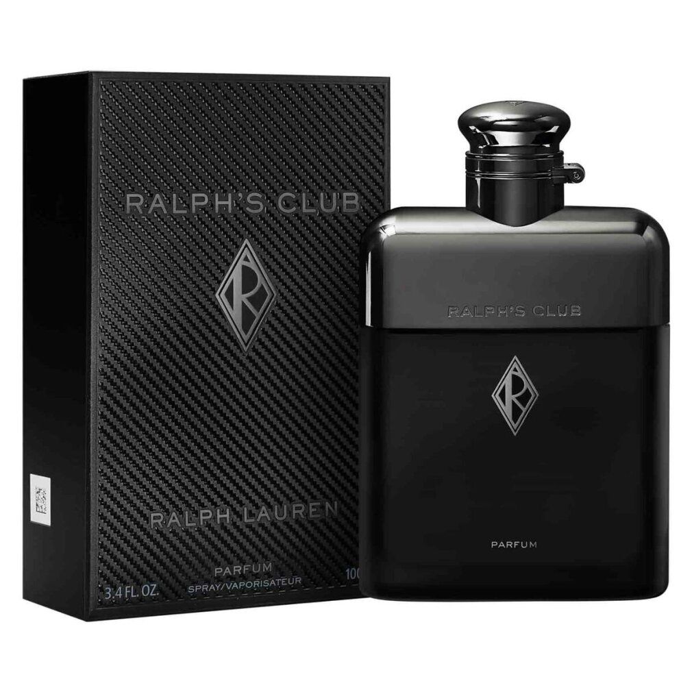 Flacone e confezione neri con logo e scritta RALPH'S CLUB. Parfum.