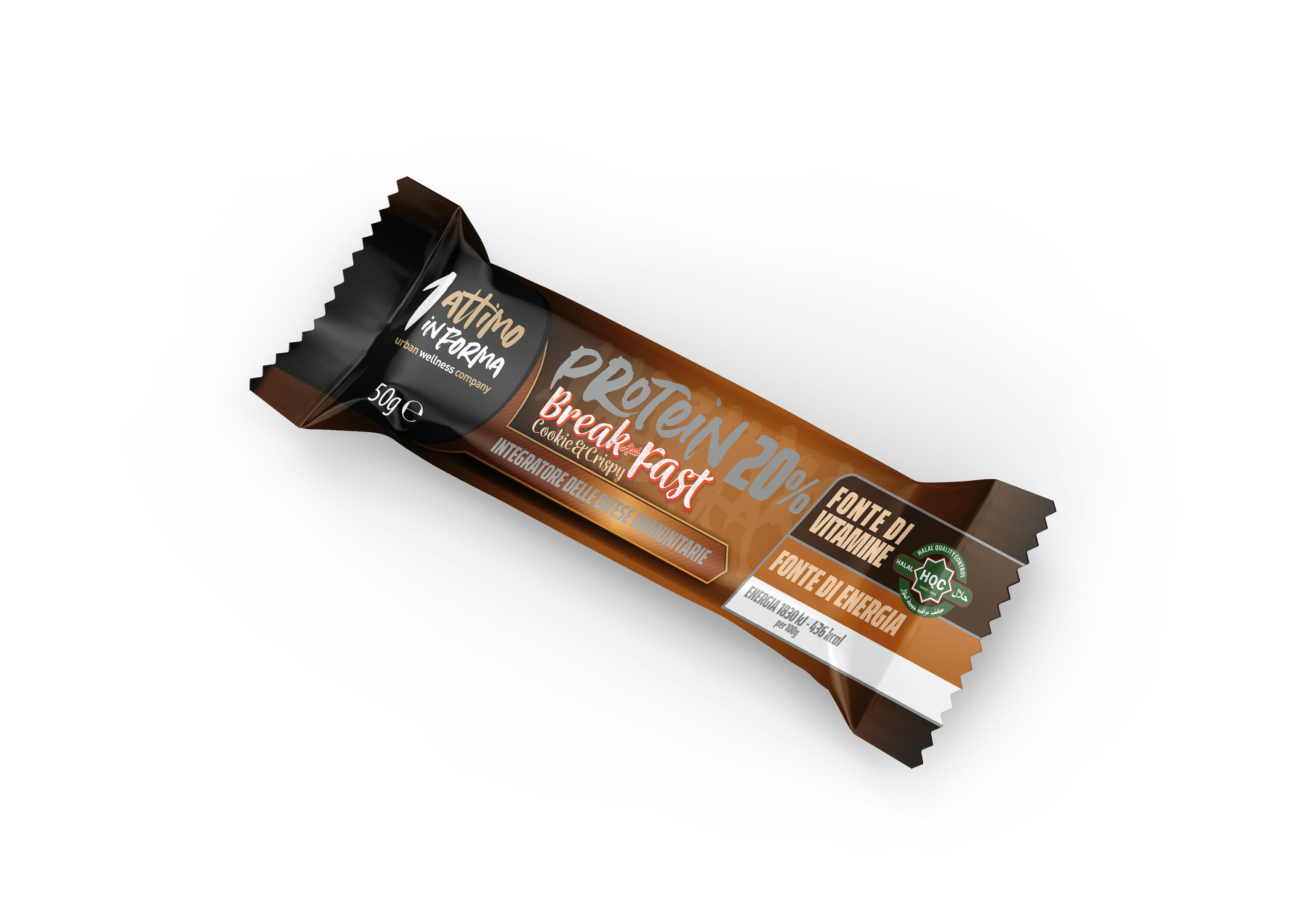 1attimoinforma Barretta Proteica al 20%; Gusto Cookie e Crispy