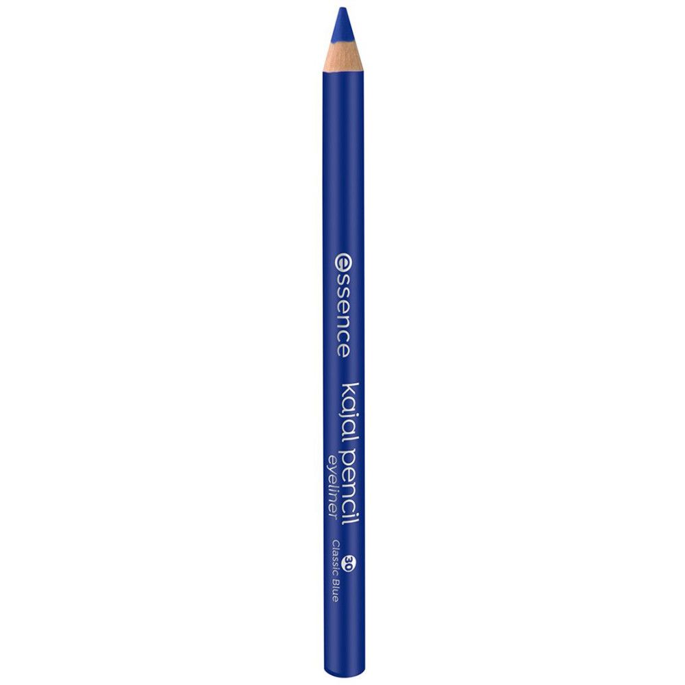 Matita kajal blu Essence. Scritta: Kajal Pencil Eyeliner. Colore: Blu classico. Punta appuntita.