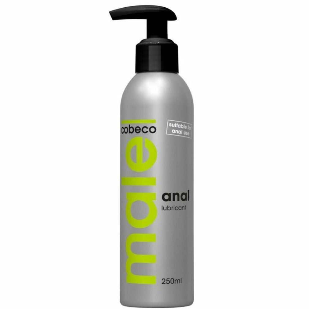 Flacone argento con dosatore nero. Scritta: male anal lubricant. Capacità: 250ml.