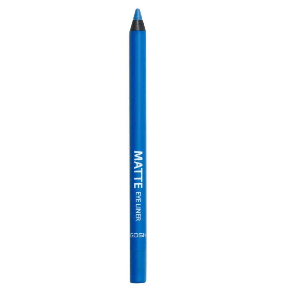 Eyeliner blu Gosh Matte. Scritta "MATTE EYE LINER" e "GOSH".