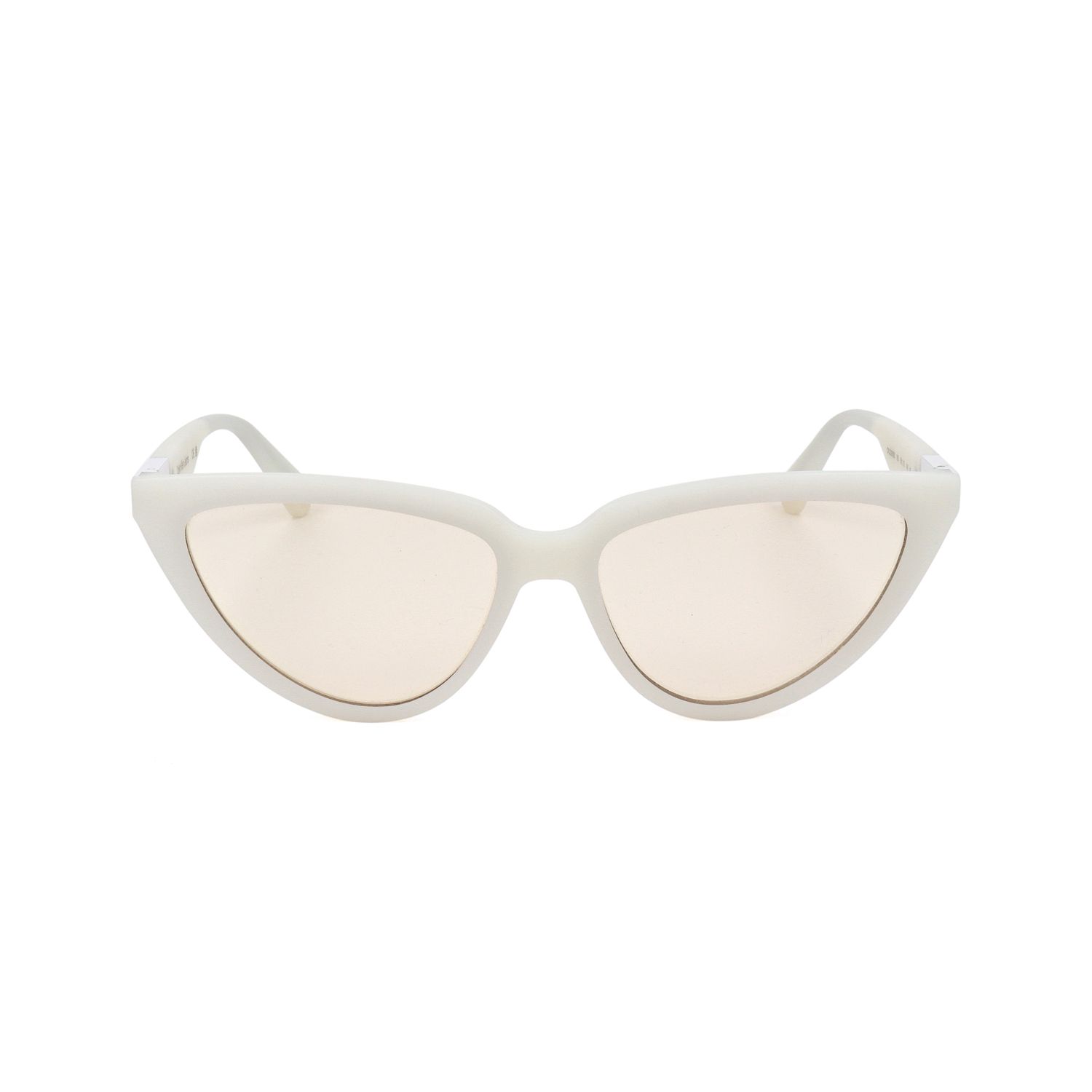 Occhiali da sole cat-eye bianchi con lenti rosa e logo Calvin Klein Jeans.