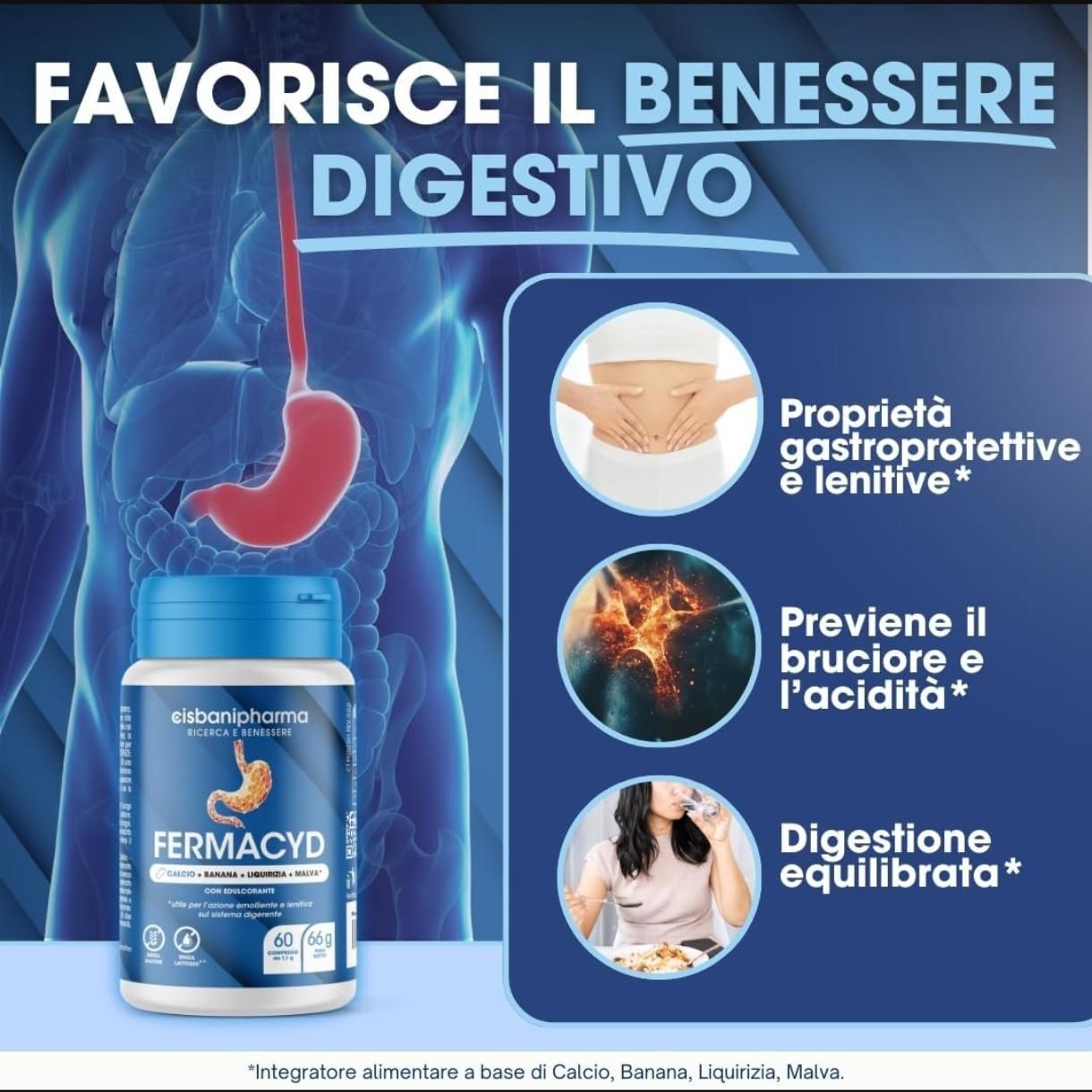 Cisbani Pharma Fermacyd - compresse - gastroprotettore e antiacido