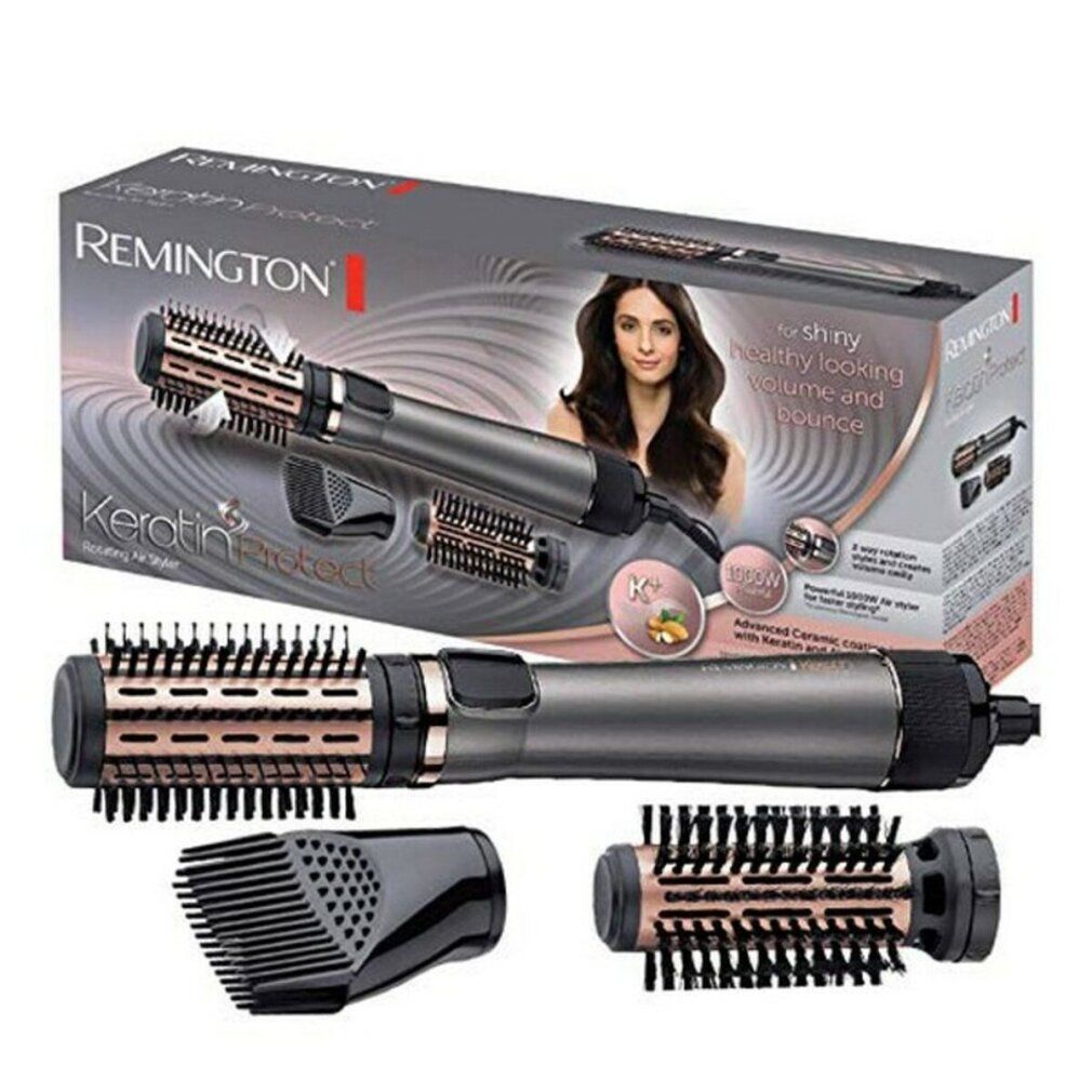 Confezione spazzola per capelli. Immagine prodotto, nome, donna con capelli lunghi.