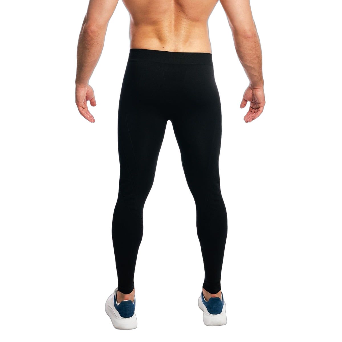 GymBeam Leggings uomo Fuse neri senza cuciture in poliammide ed elastan