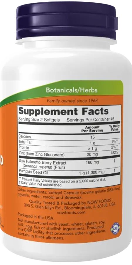 Retro del flacone. Contiene informazioni nutrizionali e ingredienti. Testo in inglese. Azienda a conduzione familiare dal 1968.