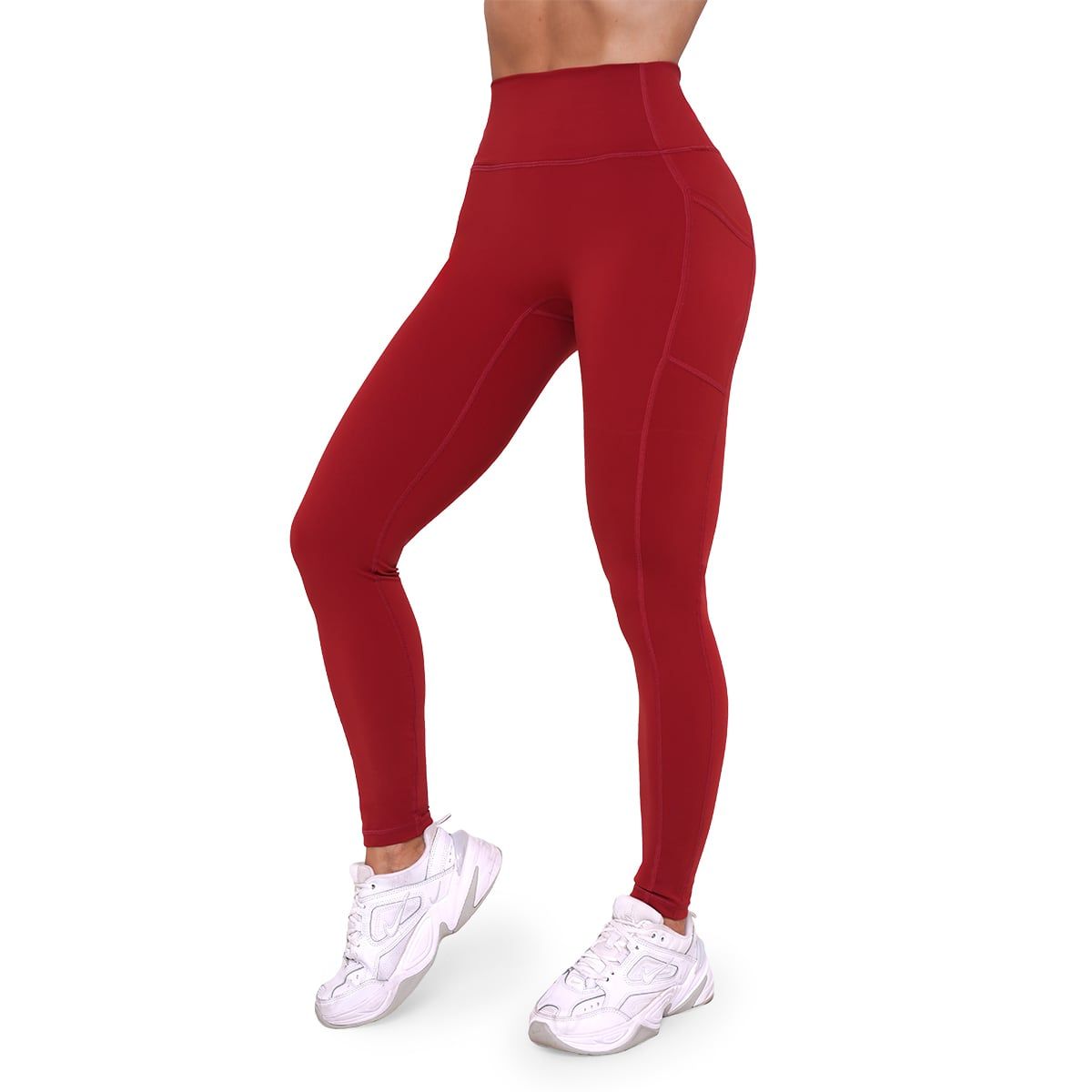 GymBeam Leggings donna Ignite a vita alta rosso scuro