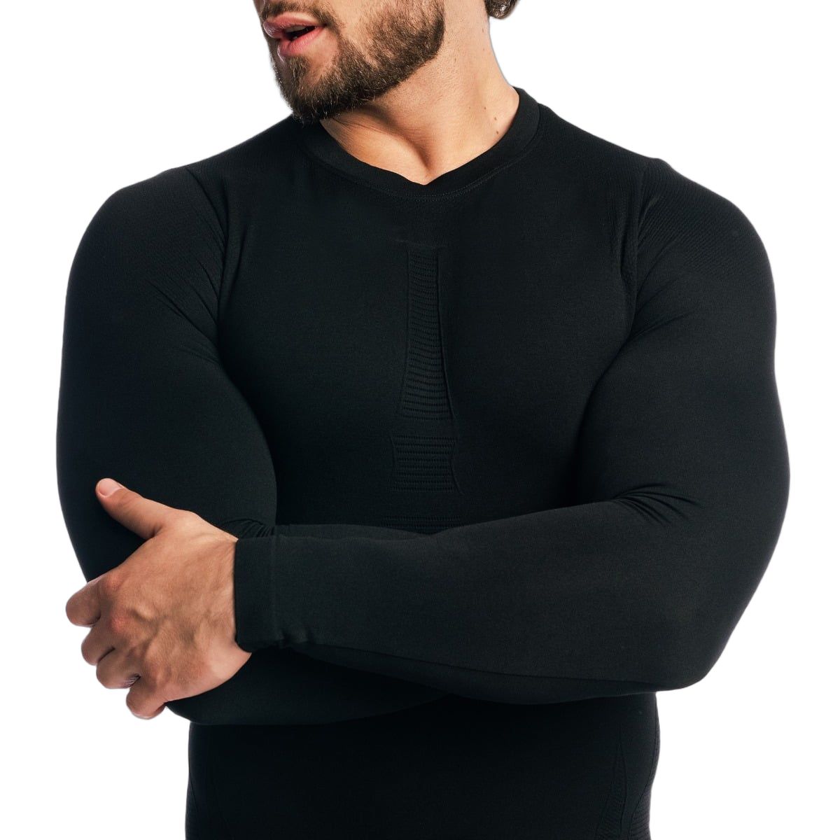 GymBeam Maglia uomo Fuse slim a maniche lunghe Black