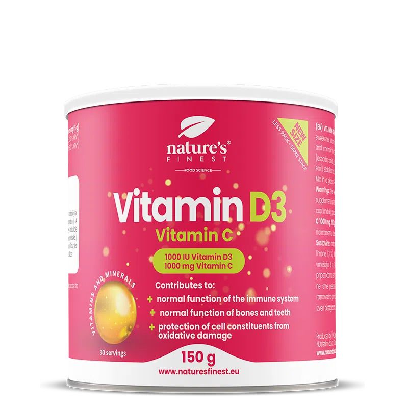 Nature's Finest Vitamina D3 + Vitamina C, bevanda in polvere 150 g