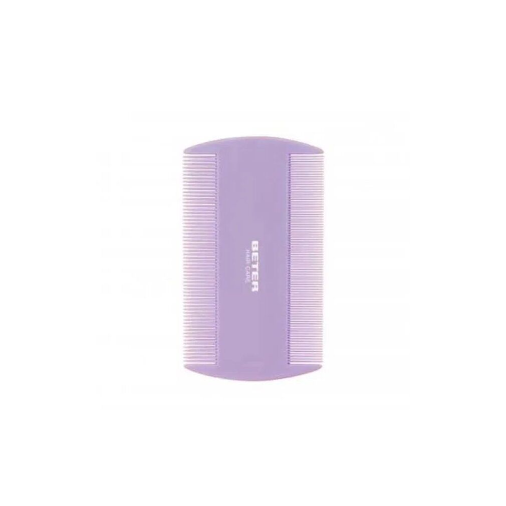 Pettine lilla a denti fini. Scritta BETER. Per capelli.