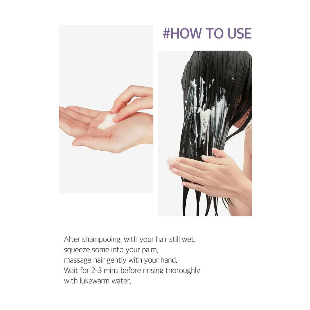 Utilizzo: Applicare il trattamento KUNDAL sui capelli bagnati, massaggiare, lasciare agire, risciacquare.