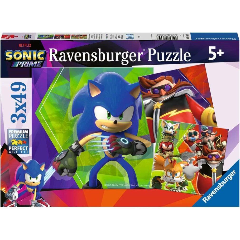Puzzle per bambini Le avventure di Sonic (3x 49 pezzi)