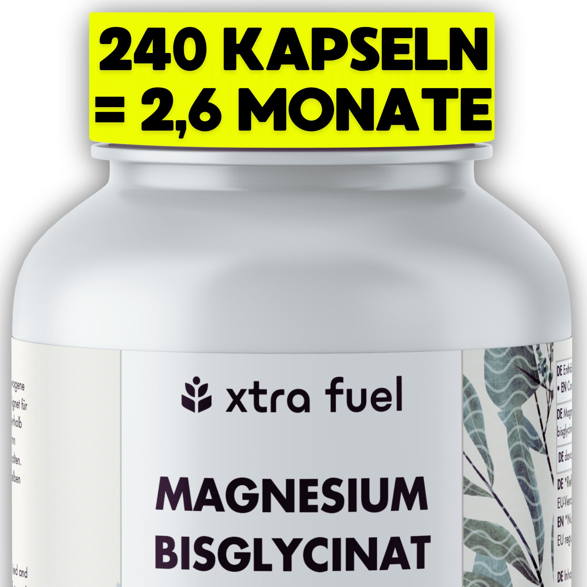XTRA FUEL Magnesio Bisglicinato - Magnesio ad alto dosaggio da bisglicinato di comprovata qualità
